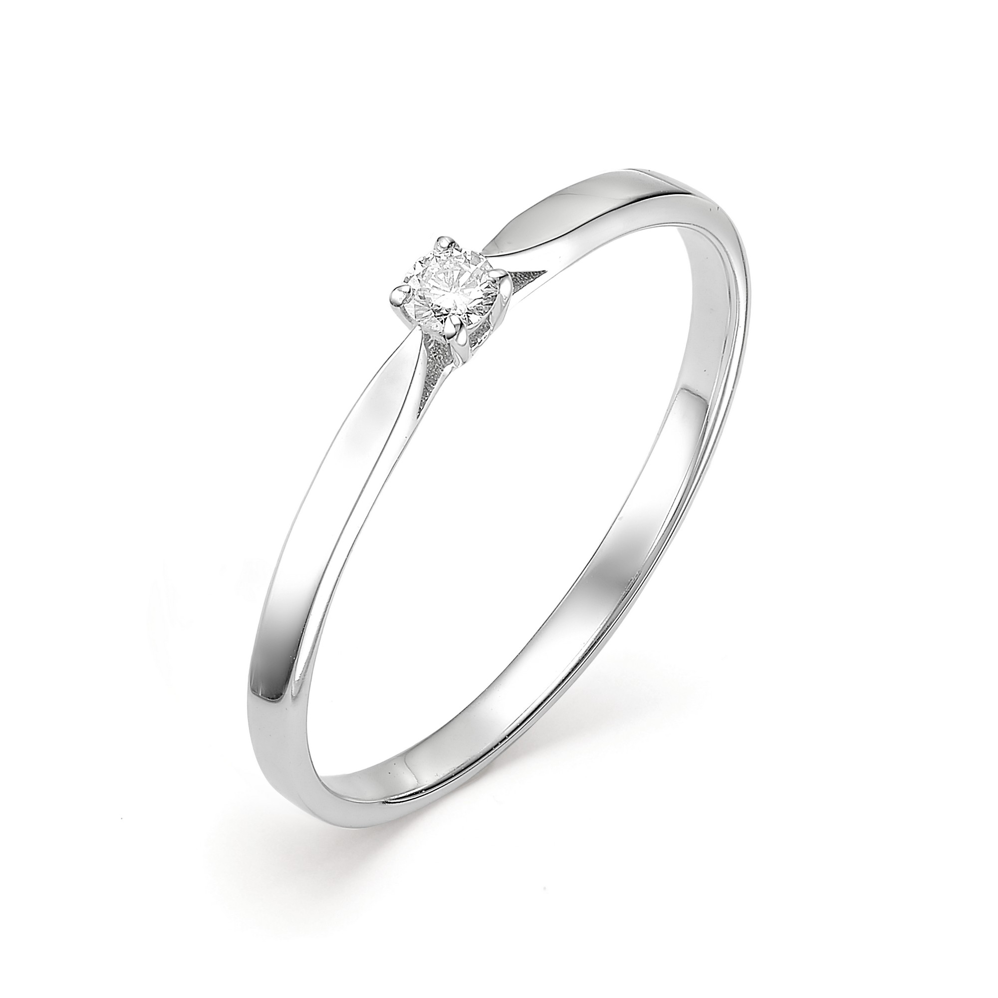 Кольцо женское АЛЬКОР 12426-200 из золота, бриллиант, р. 18