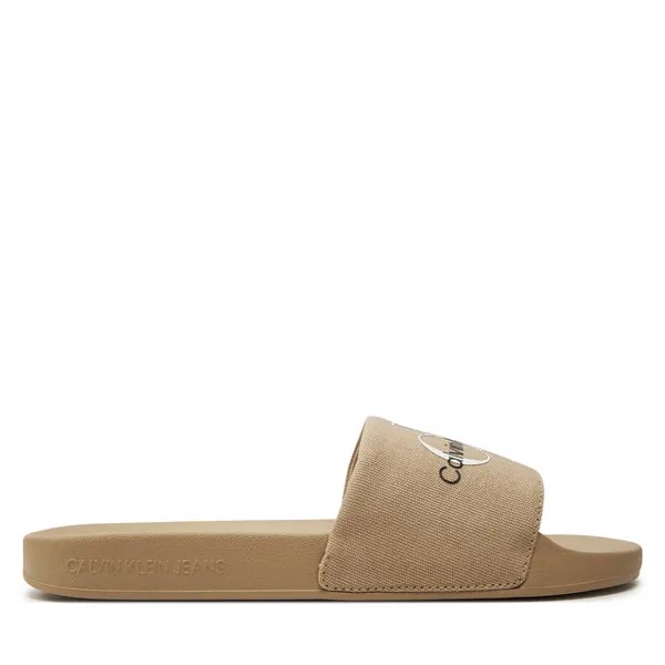 Шлепанцы Calvin Klein Jeans Slide Monogram Co YM0YM00061 White Pepper/Bright White 01I, бежевый