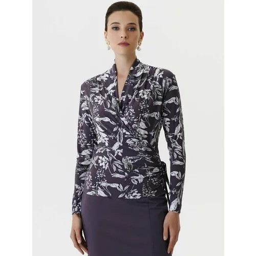 Блуза Арт-Деко, размер 50, серый