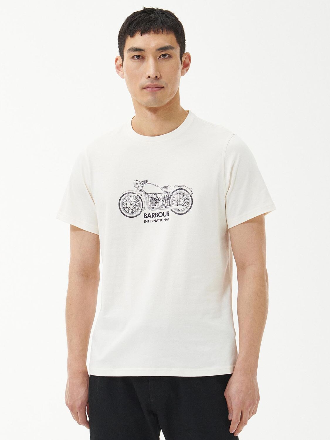 Футболка Barbour International с принтом Bike, белый шепот