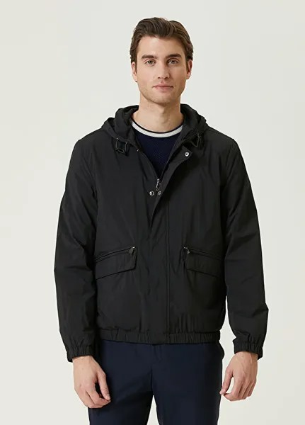 Пальто с капюшоном Corneliani, черный