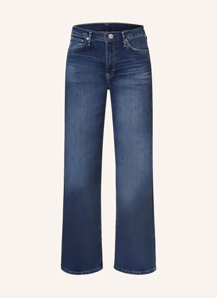 Джинсы расклешенные льняные True Religion, голубой
