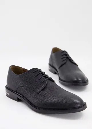 Коричневые туфли дерби из фактурной кожи Walk London Oliver-Черный цвет
