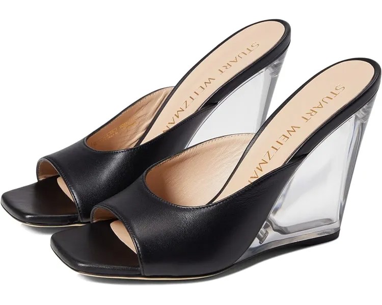 Туфли Stuart Weitzman Tia 100 Lucite Wedge, черный