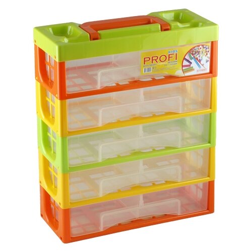 Контейнер ПОЛИМЕРБЫТ Профи Kids 32х14х38 см (50001) красный/зеленый/желтый