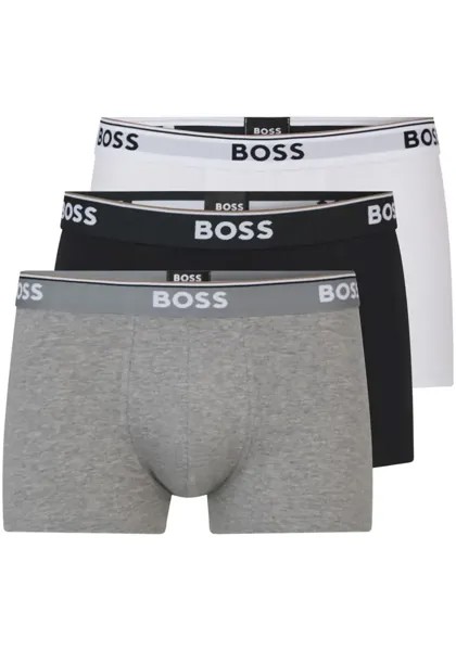 Боксеры BOSS (3 шт. в упаковке, 3 шт. в упаковке), с надписью BOSS на поясе, цвет Assorted Pre-Pack