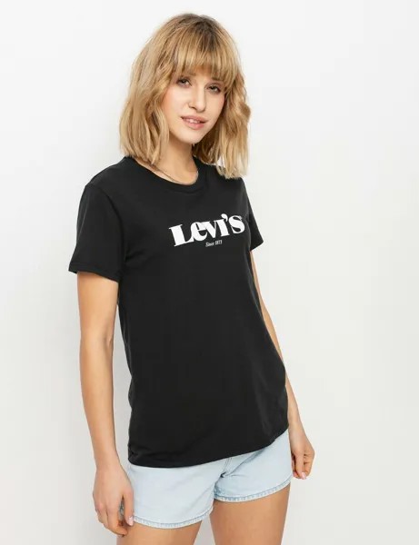 Женская футболка Levis The Perfect, черно-белая футболка для спортивной одежды, топ для спортивной одежды
