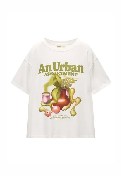 Футболка с набивным рисунком UNREAL GRAPHIC PULL&BEAR, белый
