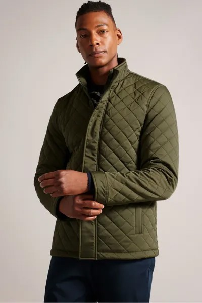 Куртка-воронка Finnich Diamond Quilt Ted Baker, зеленый