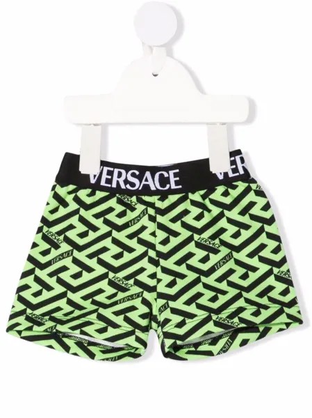 Versace Kids шорты с узором Greca