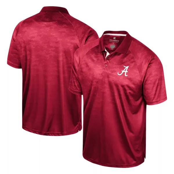 Мужская рубашка-поло реглан Crimson Alabama Crimson Tide Honeycomb Colosseum