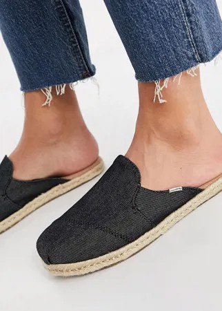 Черные мюли-эспадрильи из денима Toms Nova-Черный