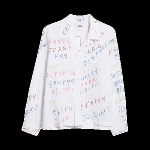 Рубашка Bode Familial Hall Long-Sleeve 'White/Multicolor', белый