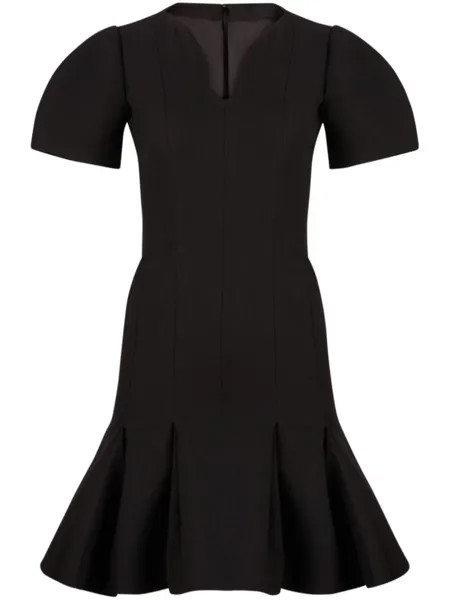 Nina Ricci шерстяное платье с баской, черный