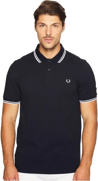 Рубашка-поло Twin Tipped Shirt Fred Perry, цвет Navy/White/White