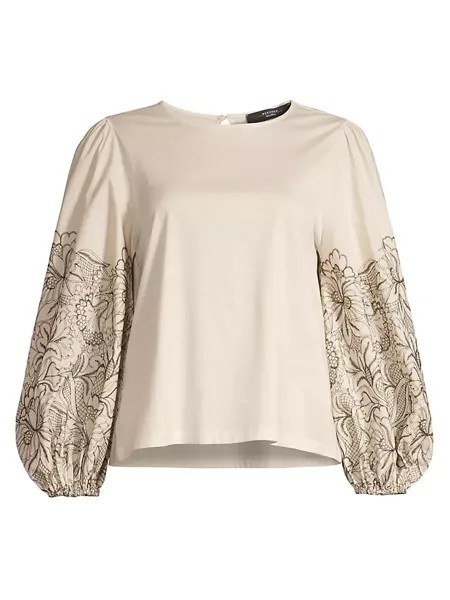 Блуза с вышивкой Avenue Weekend Max Mara, слоновая кость