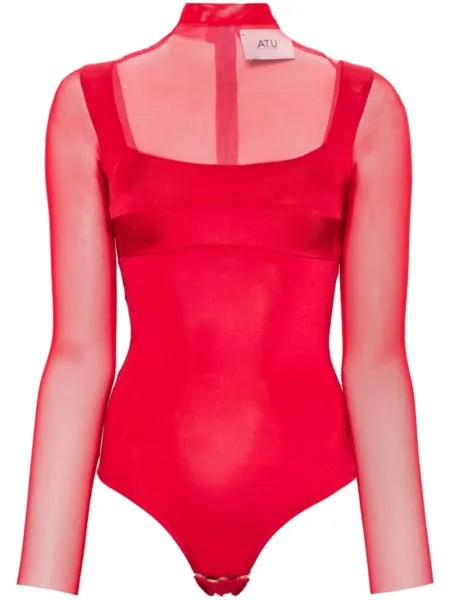 Atu Body Couture боди с сетчатыми вставками, красный
