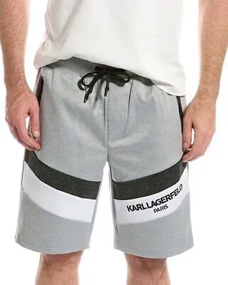 Karl Lagerfeld Короткие мужские серые шорты с цветными блоками S / 30