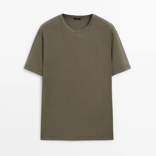 Футболка Massimo Dutti Faded Short Sleeve, зеленый