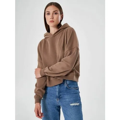 Худи SELECT YOUR STYLE, укороченное, капюшон, размер S, коричневый