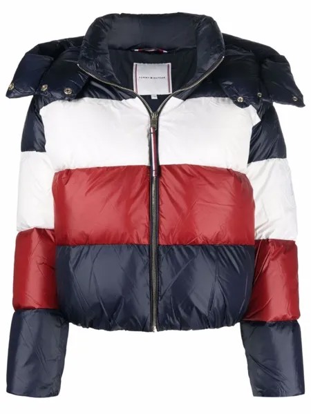 Tommy Hilfiger пуховик в полоску, синий