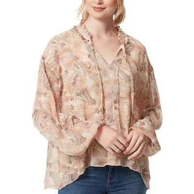 Jessica Simpson Женская блузка Celeste с цветочным принтом и v-образным вырезом в крестьянском стиле BHFO 2123