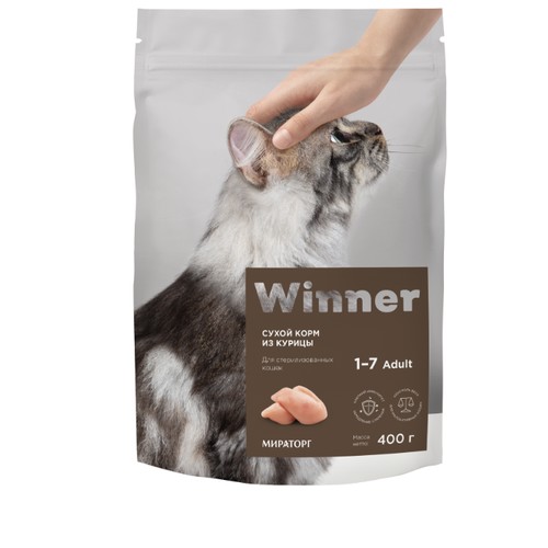 Корм для стерилизованных кошек Winner с курицей 400 г