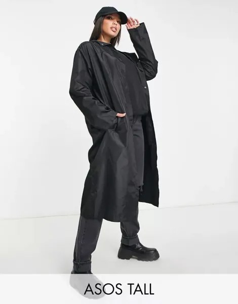 Черная непромокаемая парка ASOS DESIGN Tall