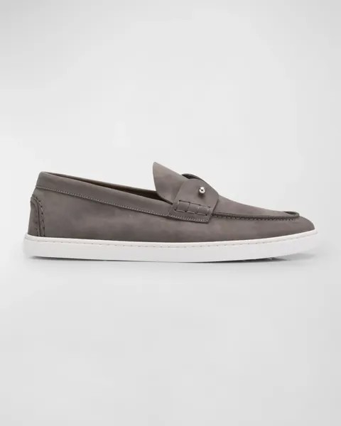 Мужские замшевые топсайдеры Chambeliboat Christian Louboutin, цвет Smoky