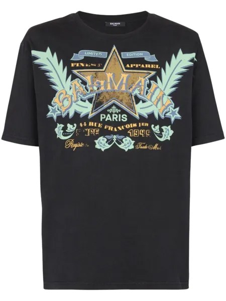 Balmain футболка с принтом Western, черный