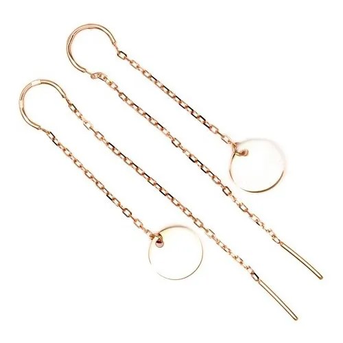 Серьги цепочки The Jeweller, красное золото, 585 проба