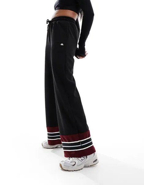 Черные широкие спортивные брюки ellesse Tricia