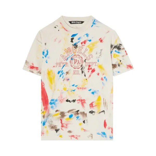 Футболка Palm Angels Painted College Tee 'Off White/Red', белый
