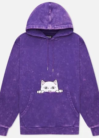 Мужская толстовка RIPNDIP Peeking Nermal Embroidered Hoodie, цвет фиолетовый, размер S