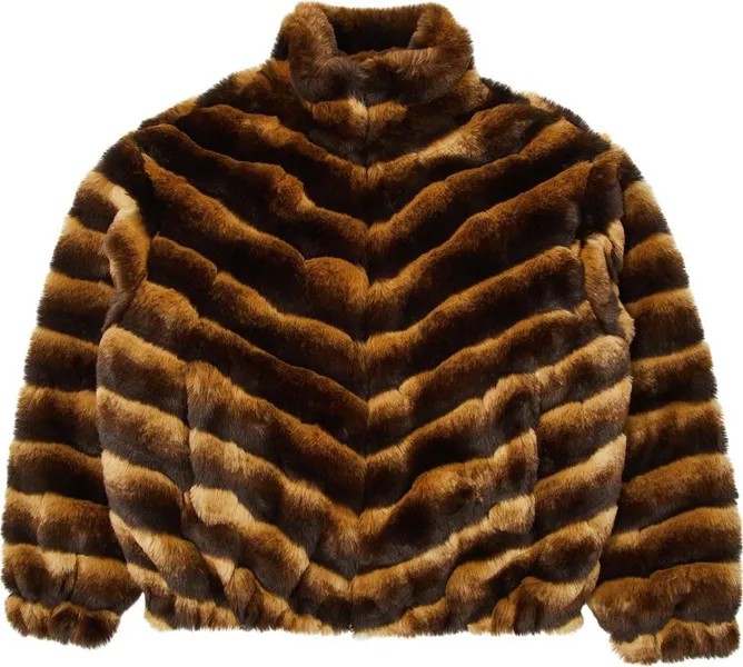 Куртка Supreme Faux Fur 'Brown', коричневый