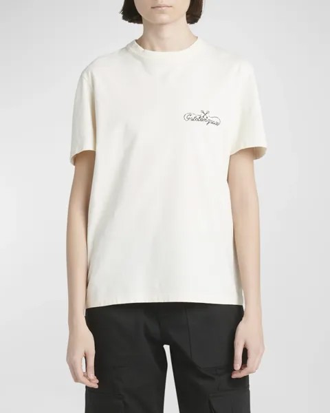 Футболка с короткими рукавами и логотипом Journey Golden Goose, цвет Heritage White Black