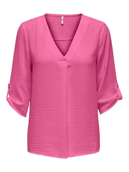 Блуза JACQUELINE de YONG Design Shirt TOP JDYDIVYA Freizeit Hemd V Neck, розовый