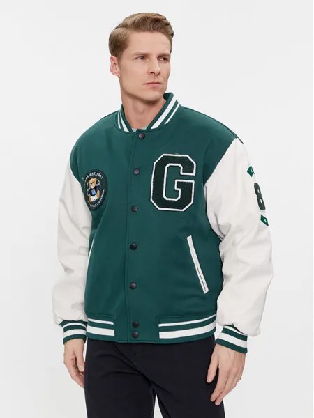 Бомбер стандартного кроя Guess, зеленый