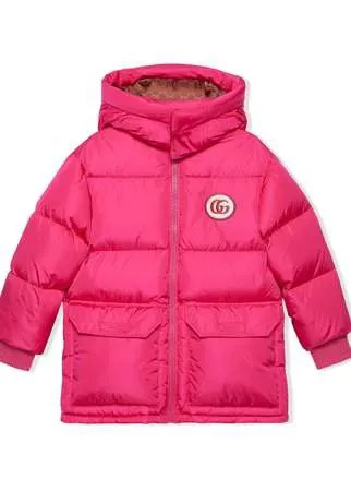 Gucci Kids пуховик с логотипом Double G