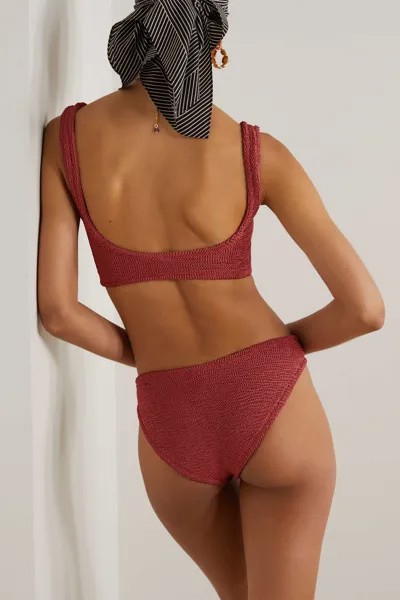 HUNZA G + Иман в полосатом бикини Rose Inc, красный