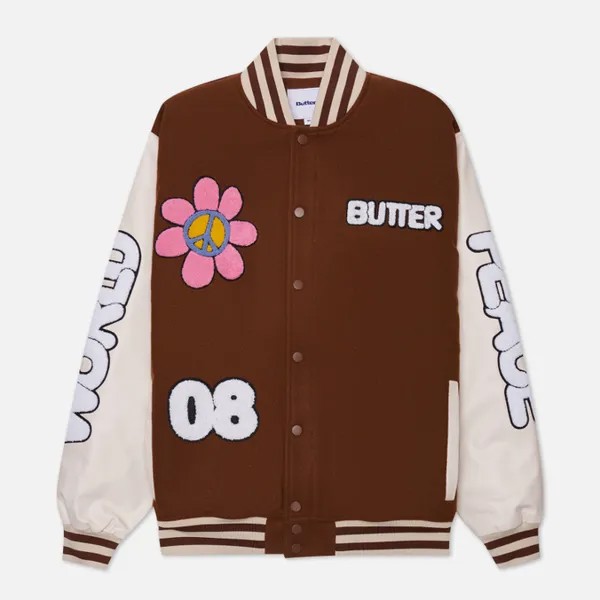 Мужская куртка бомбер Butter Goods World Peace Varsity коричневый, Размер L
