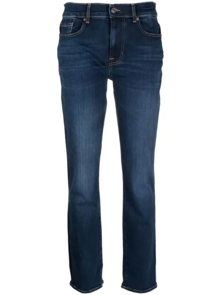 7 For All Mankind укороченные джинсы Illusion средней посадки, синий