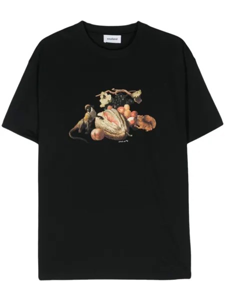 Soulland футболка Kai' Monkey Business из органического хлопка, черный