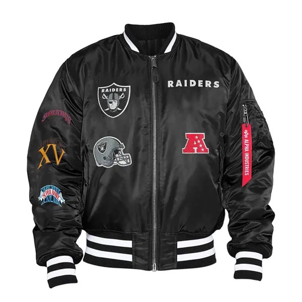 Куртка NFL LAS VEGAS RAIDERS X ALPHA INDUSTRIES MA-1M BOMBER JACKET New Era, цвет Schwarz