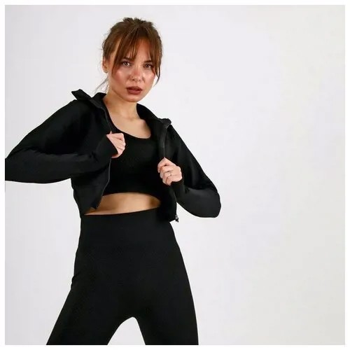 Рашгард женский спортивный ананас, цвет черный, SL Russian Brand, р-р L