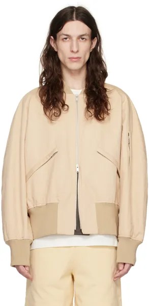 Бежевый блузон-бомбер Jil Sander