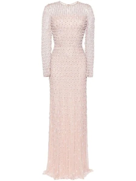 Jenny Packham вечернее платье Nova с кристаллами, нейтральный цвет