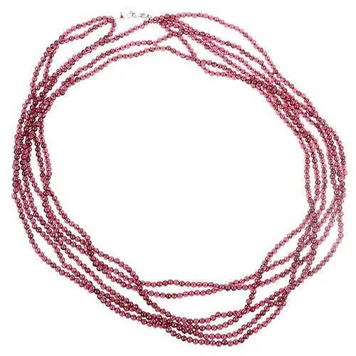Колье из серебра 925 пробы с гранатами 70cm_GR_WG ELEMENT47, длина 70 см.