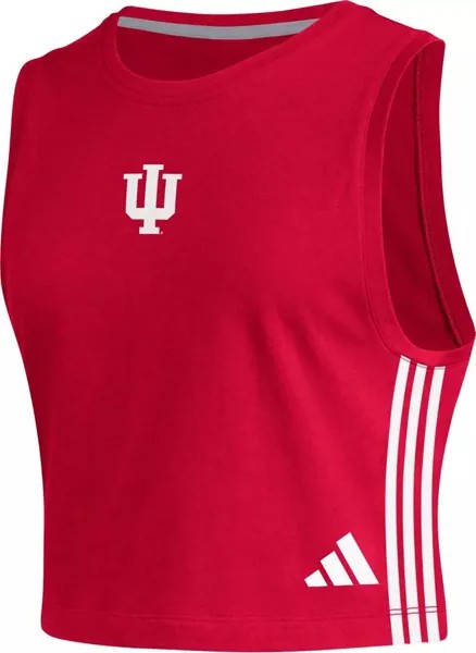 Женская укороченная майка Adidas Indiana Hoosiers малинового цвета