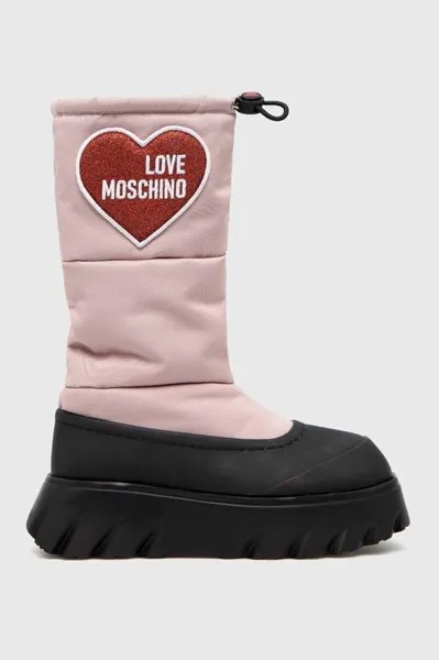 Зимние ботинки Love Moschino, розовый